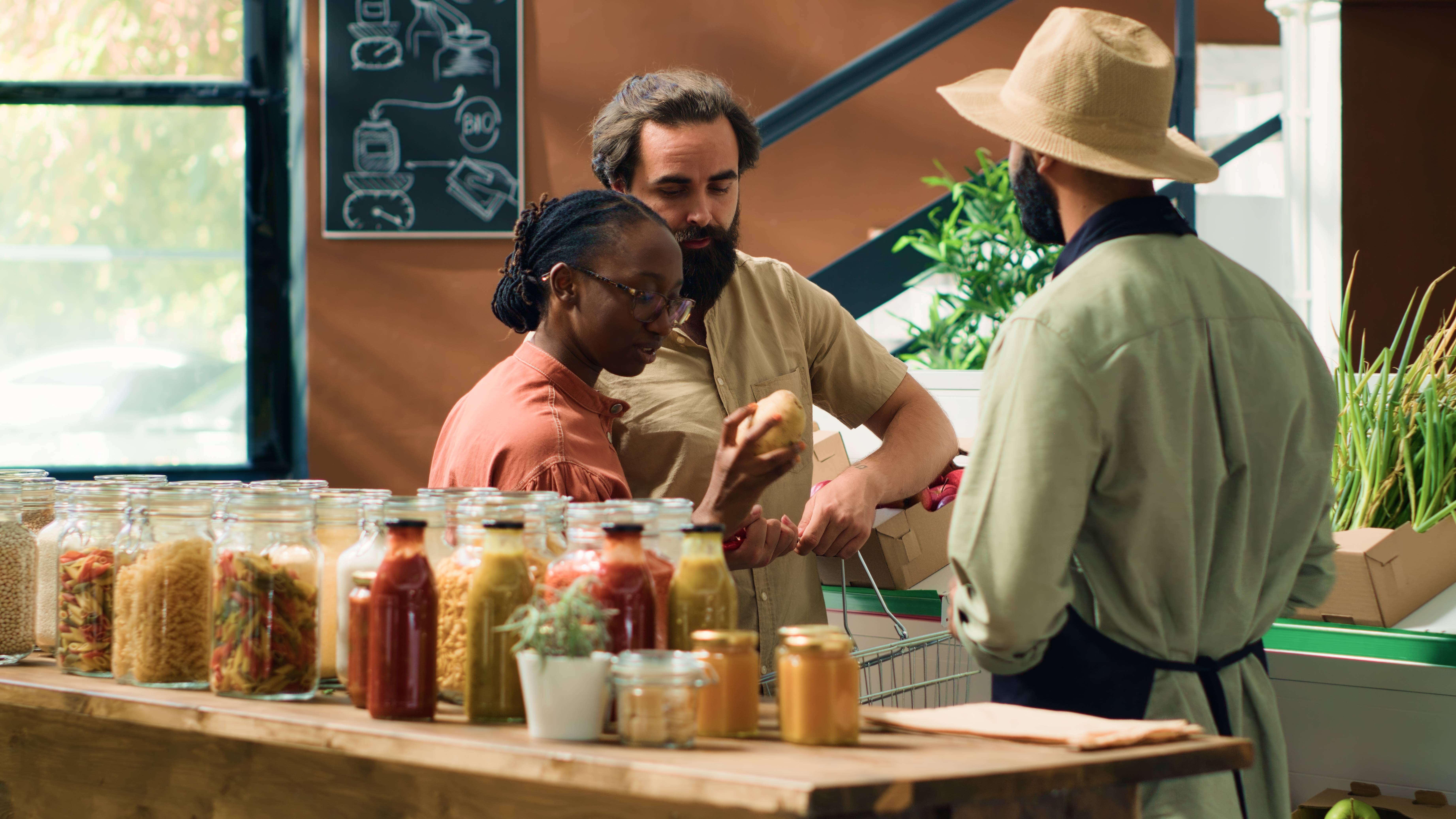 In store saving food with sustainable packaging