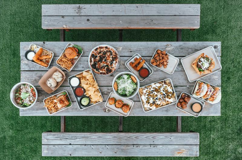 table full of food